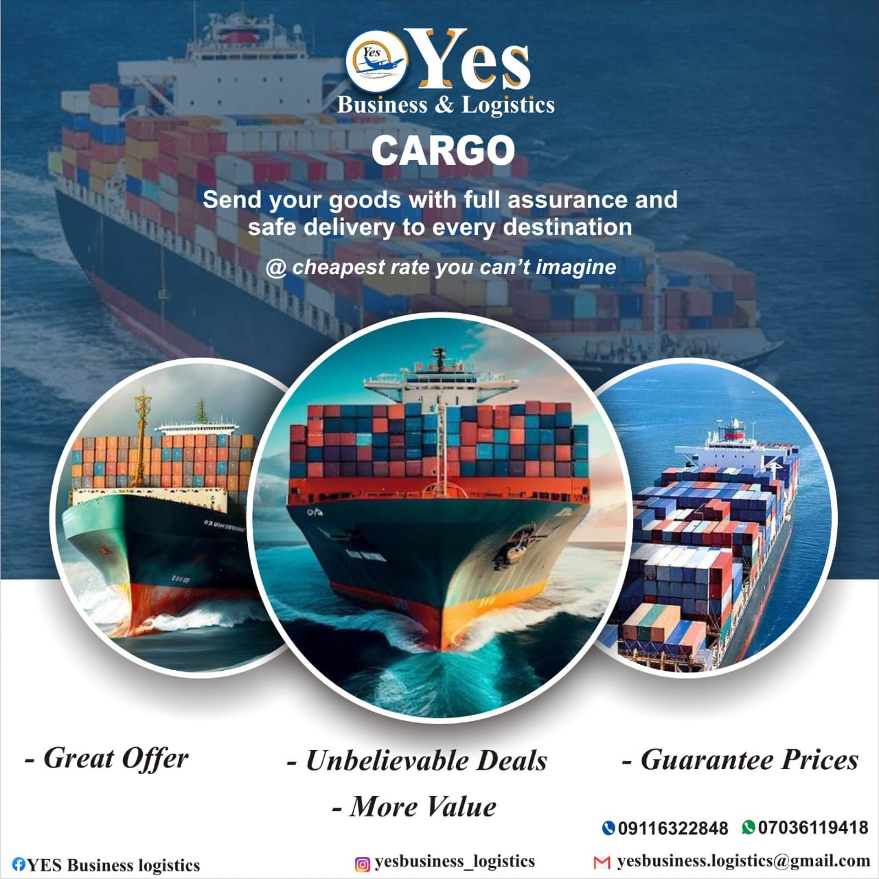 Cargo containers at port